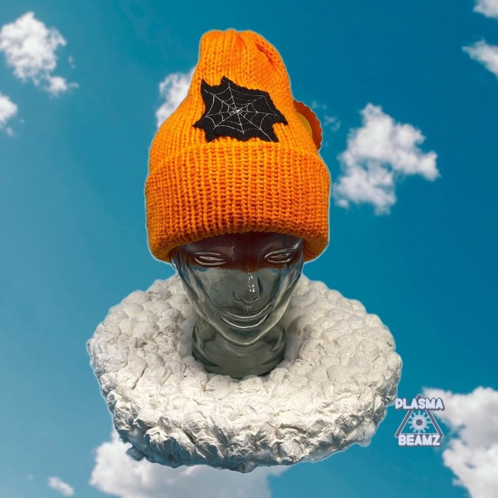 Plasma Beamz Handmade Orange Knit Beanie One Size